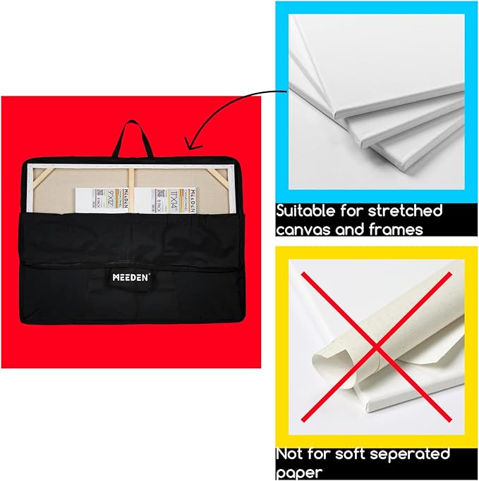 MEEDEN Soft Art Portfolio Bag: 36 x 48 Inch Black Art Canvas Portfolio Case - Waterproof 600D Oxford Carrying Storage Case for Artwork, Poster, Sketching, and Drawing