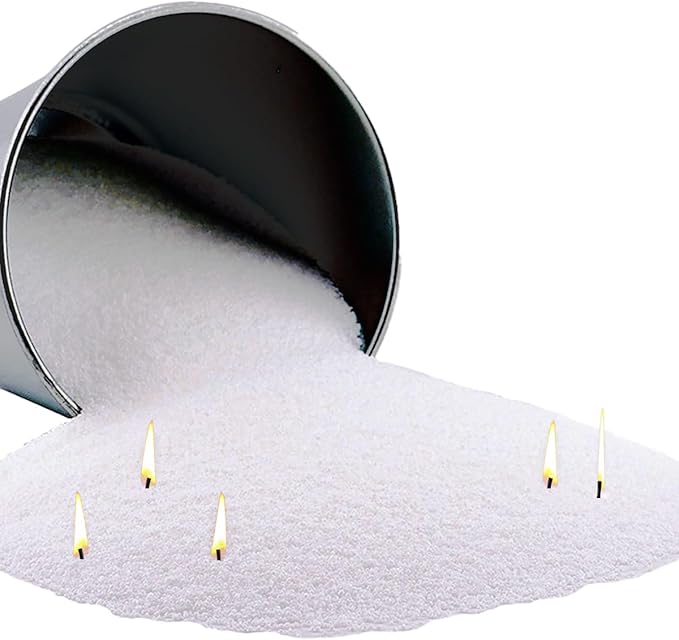 NICEME Customized Powder Candle Making Kit, 11Lb/ 5kg Refillable Beaded Wax Sand All Natural Reusable DIY Pearled Candle Self Extinguish w/ 200 Wicks & 200 Stickers & 2 Centering Devices