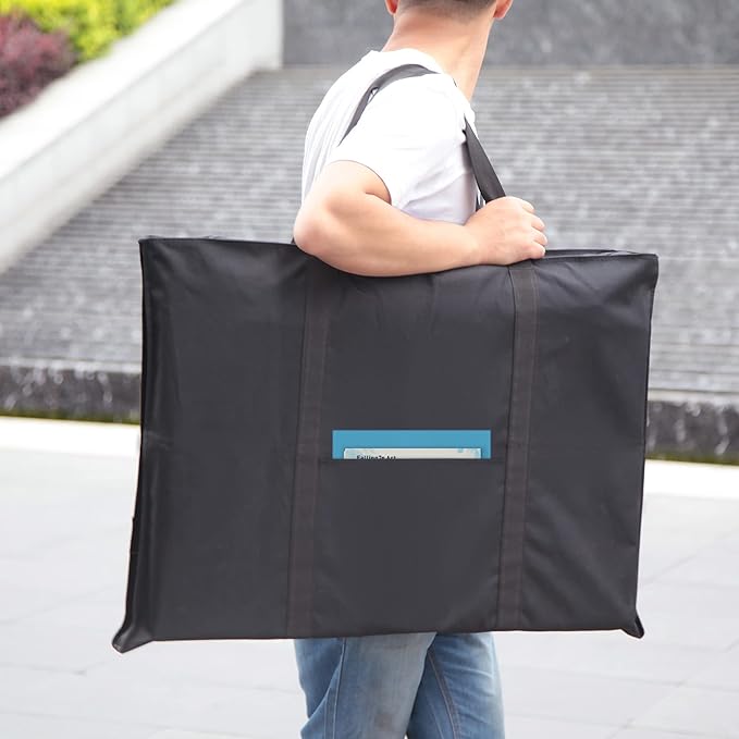 JJRING Dacron Light Weight Art Portfolio Bag, 24'' x 32'' for 23'' x 31'', Black Carrying Storage Case for Poster, Sketching, and Drawing