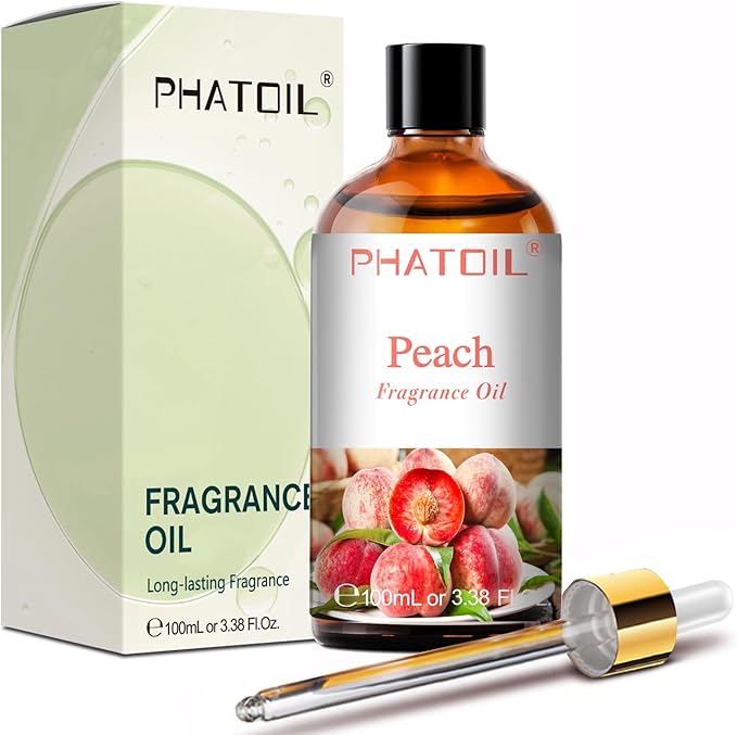 PHATOIL Peach Fragrance Oils for Aromatherapy, 3.38FL.OZ Diffuser Oils for Home, Perfect for Aromatherapy, Humidifiers, Yoga, DIY Candle and Soap Making - 100ml
