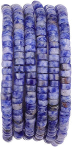 Natural Blue Sodalite Spacer Beads Caps Loose Semi Gemstone for Beading Jewelry Making 4mmx2mm 38cm