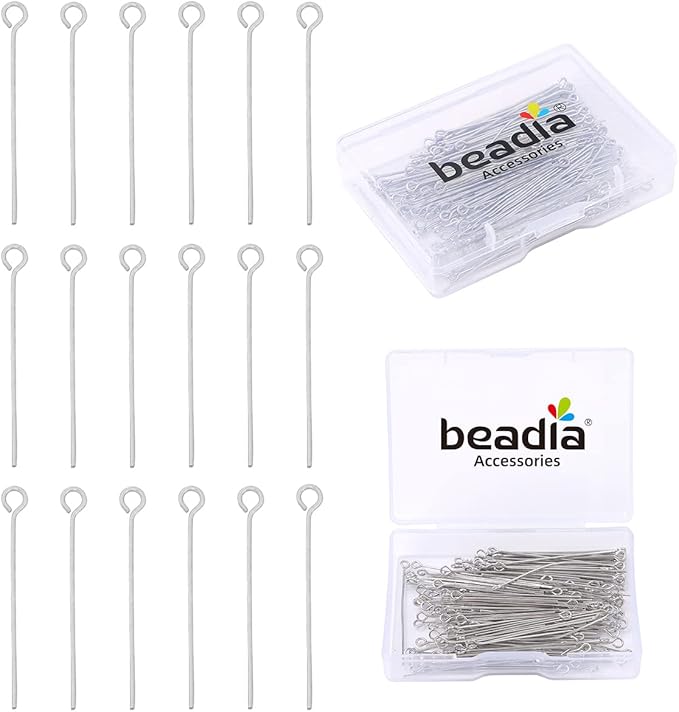 Platinum Plated Open Eye Pins Non Tarnish 40mm 150pcs for Jewelry Making Findings