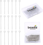 Platinum Plated Open Eye Pins Non Tarnish 40mm 150pcs for Jewelry Making Findings