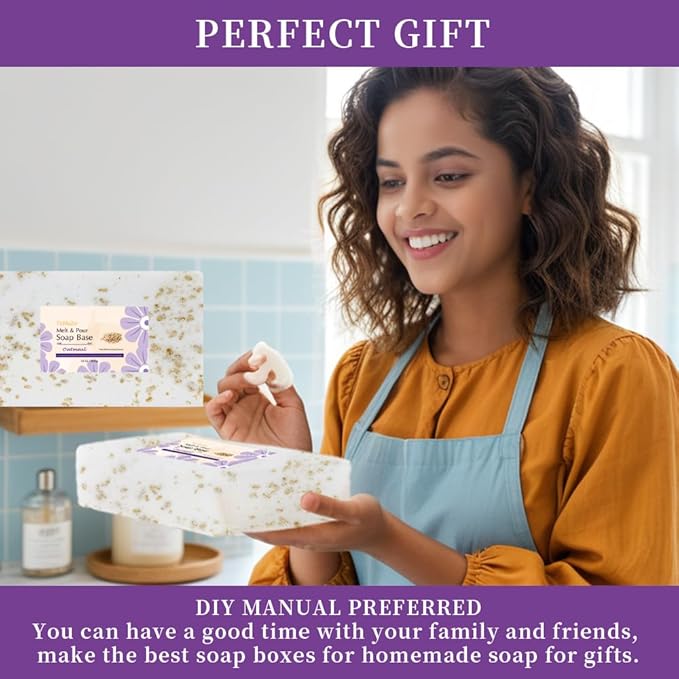 10LB Oatmeal soap base for DIY Handmade Soap making with Oatmeal Milk, Melt and Pour for Crafting and Making, Vegan, Easy to Cut