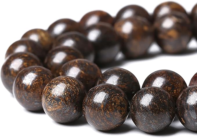58pcs 6mm Natural Stone Beads Brown Bronzite Gemstone Round Loose Beads for Jewelry Making DIY Bracelet Necklace