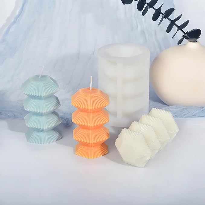 Flower Candle Mold - Cylinder & Irregular Shapes - 3D Silicone Mold for Resin Candle Making