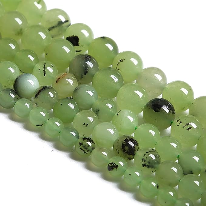 8MM 46PCS Natural Stone Prehnite Jade Loose Beads for Jewelry Making DIY Bracelet Necklace