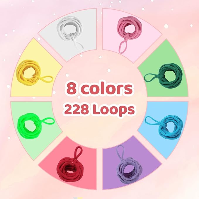 cholobaco Weaving Loom Kit Toys for Kids and Adults with 288 Colorful Loops，Potholder Loops Crafts for Girls Ages 6 7 8 9 10 11 12，Holder Loom Knitting Kits and Gifts for Kids and Beginners