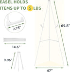 1 PCS White Easel Stand for Wedding Sign Stand, 65 Inch Adjustable Metal Easels for Display, Portable Folding Easel for Wedding, Display Show, Arts, Poster with Portable Bags