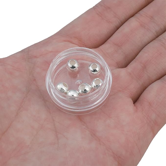 925 Sterling Silver Round Beads 6mm 6pcs for Jewelry Making Findings