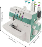 Overlock Sewing Machine, 1200SPM 3/4 Thread Serger with Differential Feed Roll Hem, Electric Sewing Machine for Home Workshop (Green White)