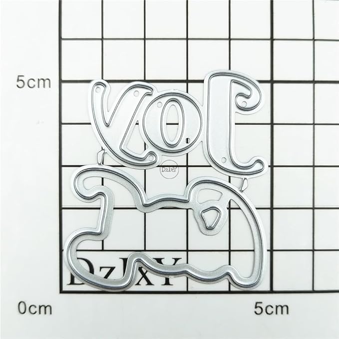 DzIxY Shadow Christmas English Words Joy Metal Cutting Dies for Card Making Kit Embossing Paper Die Cuts Set Scrapbook Stencils Supplies Machine Templates