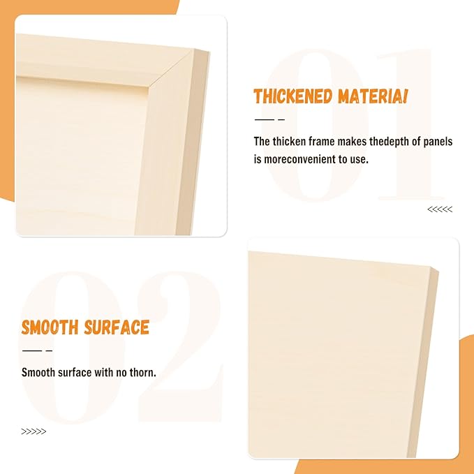 Wooden Art Panels for DIY Painting - Christmas Crafts & Home Décor | 12x16 Inch Canvas Wood Boards, Unfinished Wooden Canvas for Adults & Kids (2-Pack)