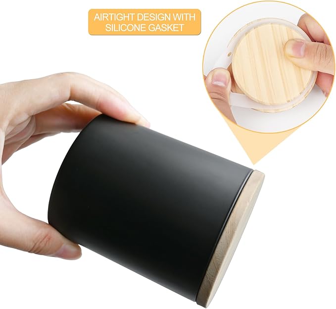 10 OZ Thick Candle Jars for Making Candles 15 Pcs, Empty Jars with Wood Lids for Candle Making, Sample Container, Matte Black