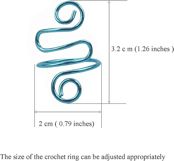 2Pcs Crochet Rings for Finger, Adjustable Open Yarn Guide Crochet Tension Ring for Crocheting Knitting Accessories Supplies Yarn Tension Loop Ring for Finger (Turquoise), SATONBEYI