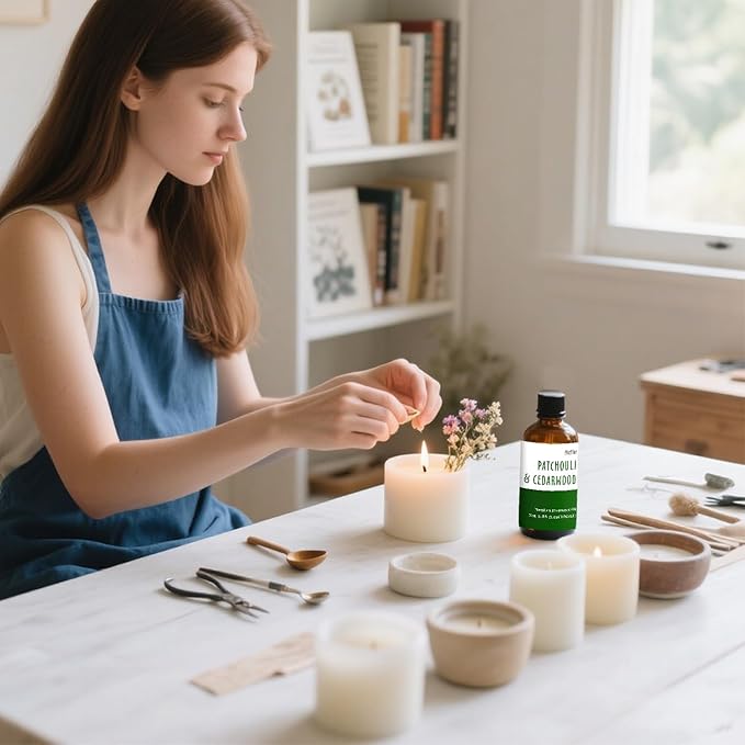 Patchouli & Cedarwood Fragrance Oil, Large Size Premium Fragrance Oil for Soap & Candle Making, MitFlor Single Scented Oil for Diffuser,Masculine Home Fragrance