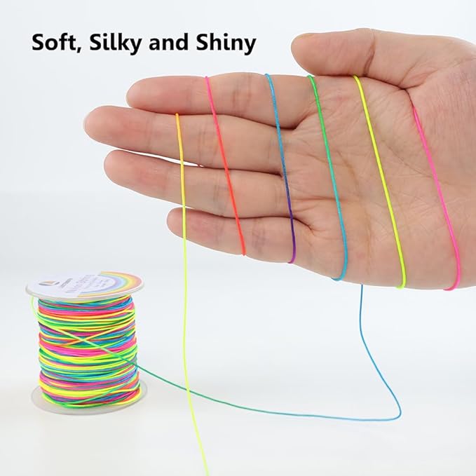 0.8mm Nylon String, Strong Bracelet String, Durable Nylon Cord for Jewelry Making, Bracelets, Beading, Necklaces, Rattail Braiding, Kumihimo, Wind Chimes, Blinds and Handicrafts