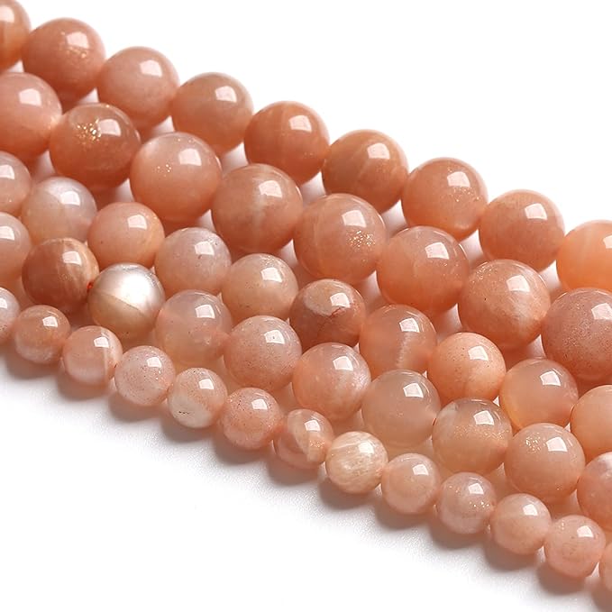 8MM 45PCS Natural Stone Sunstone Gemstone Loose Beads for Jewelry Making DIY Bracelet Crystal Beads