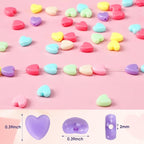 UPINS 1200Pcs Heart Shaped Beads Day Pastel Spacer Heart Beads for DIY Making Party Decoration Earrings Item Crafts Supplies