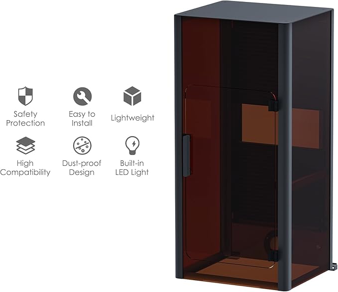 Cloudray Protective Cover Fiber Laser Enclosure 15.2"W x 29.6"H, Compatible with 500mm Lift Column Table, Safety Cover for Laser Engraver Cutter Machine