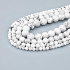 Natural Stone Genuine Stones DIY Matte White Howlite Round Beads 8mm 100pcs Beading Loose Gemstone Hole Size 1mm Charm Smooth Beads for Bracelets Necklaces Earrings (Matte White Howlite 8mm)