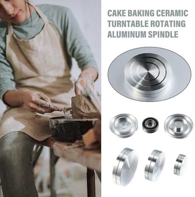 Silver 30mm Ceramic Clay Pottery Throwing Trimming Spinner Tool,Pottery Finishing Tools Clay Ceramic Rotary Rotary Clay Small Tools Suitable for Potters and Clay Artists Ceramic and Pottery Tools