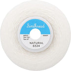 Simthread All Purpose Sewing Thread from 100% Spun Polyester for Serger, Overlock, Merrow, Quilting Sewing 4 Big Cones of 5000M (5500 Yards) Each - 40S/2 Natural