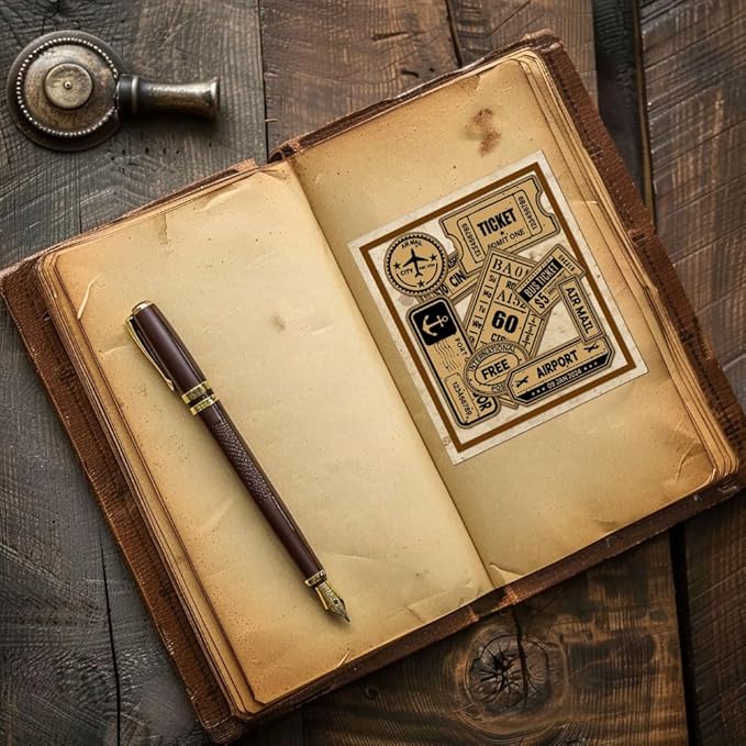 GLOBLELAND Vintage Travel Tickets Clear Stamps for Cards Making Retro Journey Postage Clear Stamp Seals 5.83x8.27inch Transparent Stamps for DIY Scrapbooking Photo Album Journal Home Decoration