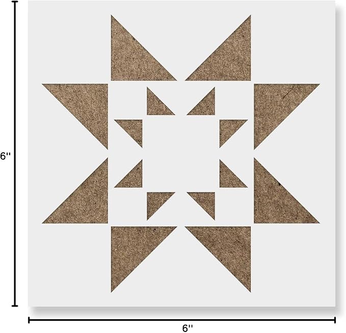 Starburst Quilt Block Stencil - Mylar Stencil, Durable for Crafting Beautiful Home Accents, Quilt Stencil
