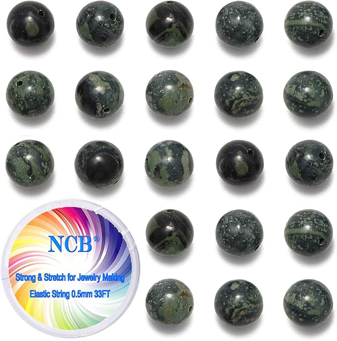 NCB 200pcs 6mm Kambaba Jasper Loose Beads for Jewelry Making, Natural Semi Precious Beads Round Smooth Gemstones Spacer Beads Charms for Necklaces Bracelets (Kambaba Jasper, 6mm 200Beads)