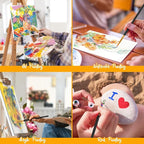 Soucolor Acrylic Paint Brushes Set, 40Pcs Round Pointed Tip Artist Paintbrushes for Acrylic Oil Watercolor Canvas Boards Rock Body Face Nail Art, Halloween Pumpkin Ceramic Crafts Supplies, Black