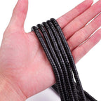 Natural Black Onyx Spacer Beads Caps Loose Semi Gemstone for Beading Jewelry Making 6mmx3mm 38cm