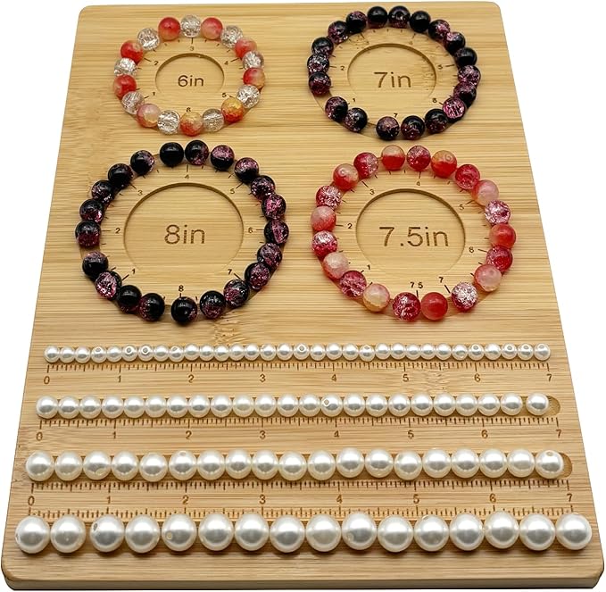 Petoysoso Bamboo Bead Boards for Jewelry Making, Bracelet Beading Board, DIY Supplies, Small 6"/ 7"/ 7.5"/ 8"