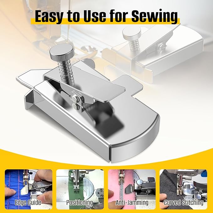 Upgraded Magnetic Seam Guide for Sewing Machine, Magnetic Sewing Guide with Clip, Adjustable Seam Guide, Multifunctional Hem Guide, Universal Sewing Machine Attachments, Sewing Supplies Accessories