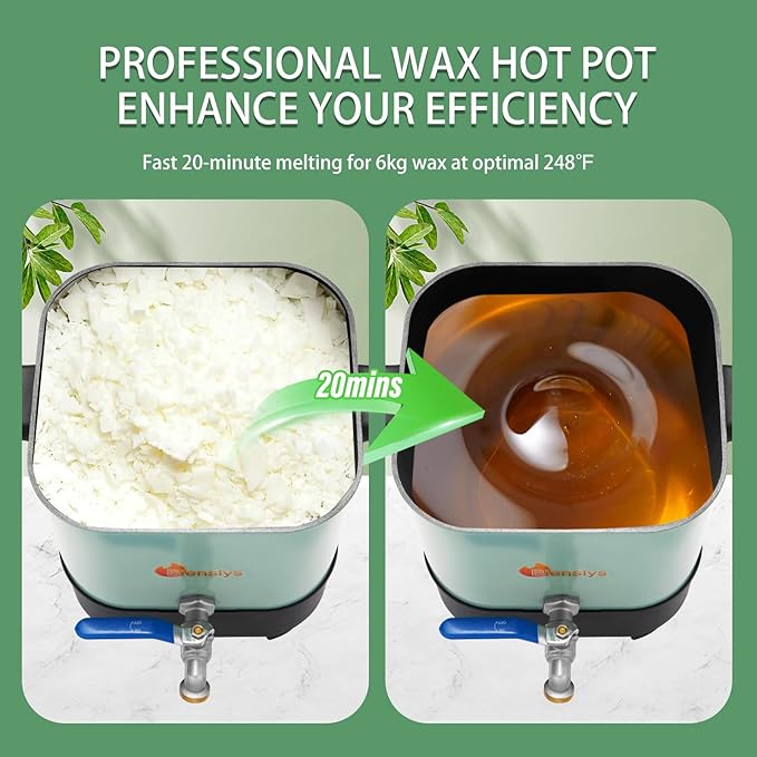 Electric Wax Melter Pot for Candle&Soap Making-Large 7Qts Capacity, Digital Temperature Panel with Spout, Non-Stick, V Bottom for Easy Pour&Clean