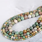 Natural Stone Genuine Stones DIY Indian Agate Round Beads 8mm 100pcs Beading Loose Gemstone Hole Size 1mm Charm Smooth Beads for Bracelets Necklaces Earrings (Indian Agate 8mm)