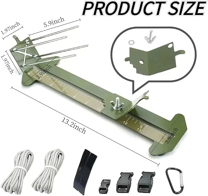 Paracord Jig Adjustable Length Paracord Jig Bracelet Maker Kit Metal Weaving DIY Craft Paracord Maker Tool 4" to 13" with Free Cord and Buckles(Yellow)