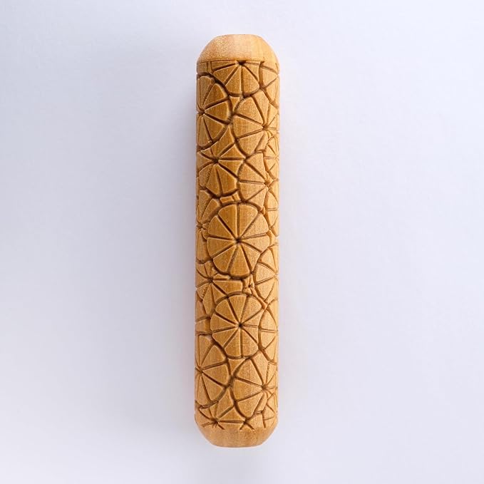 MKM Pottery Tools Wood Big Hand Rollers for Clay (BHR-146 Citrus Slices)