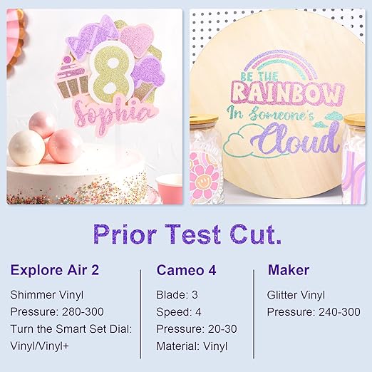 TECKWRAP Shimmer Vinyl Glitter Adhesive Sheets for Craft Cutter 12" x 12" 10 Sheets/Pack