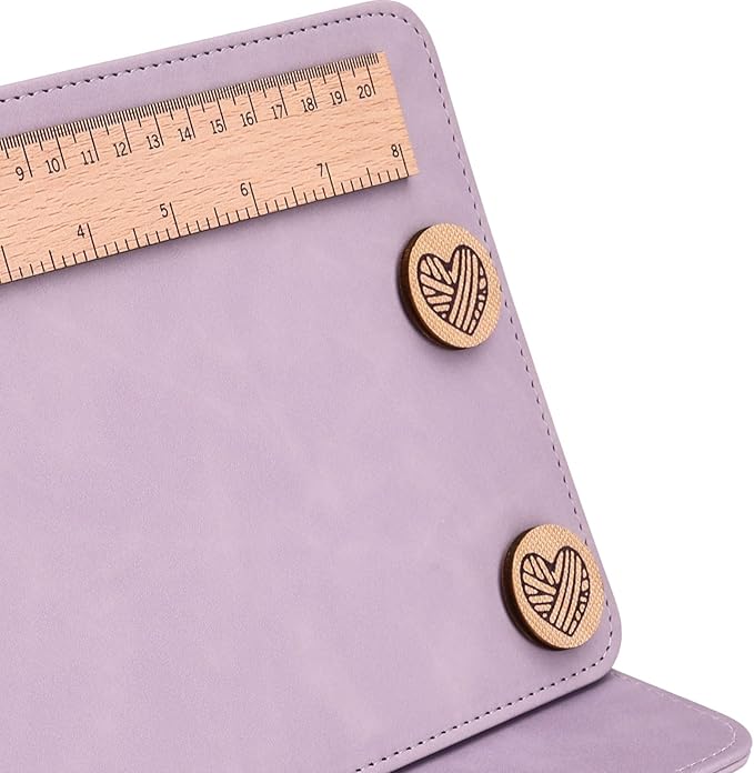 Earssa Knitting Pattern Holder,Knitting Chart Holder,Magnetic Crochet Knitting Chart Holder Knitting Accessories Foldable Knitting Chart Keeper with Ruler for Fixed Crochet Pattern (Purple)