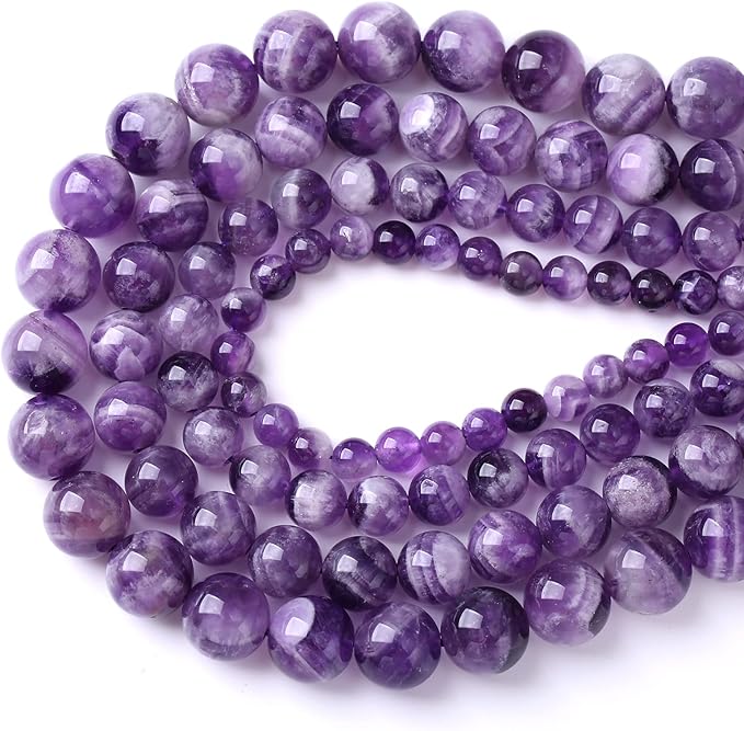 160PCS 4MM Purple Amethyst Dream Lace Beads Natural Quartz Crystal Stone Loose Beads for Jewelry Making DIY Bracelet Grade A+