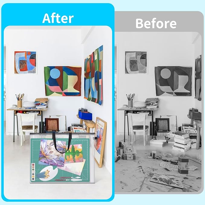 30x25 inches Extra-Large Art Portfolio Bag, Portfolio Folder for Artwork with Handle, Zippered Storage Folder for Poster, Scrapbook, Keepsake and Bulletin Board