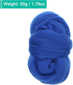 uxcell Needle Felting Wool, 1.76oz Natural Fibre Wool Roving Yarn Wool Felting Supplies for Needle Felting Yarn DIY Handcrafts, Sapphire Blue