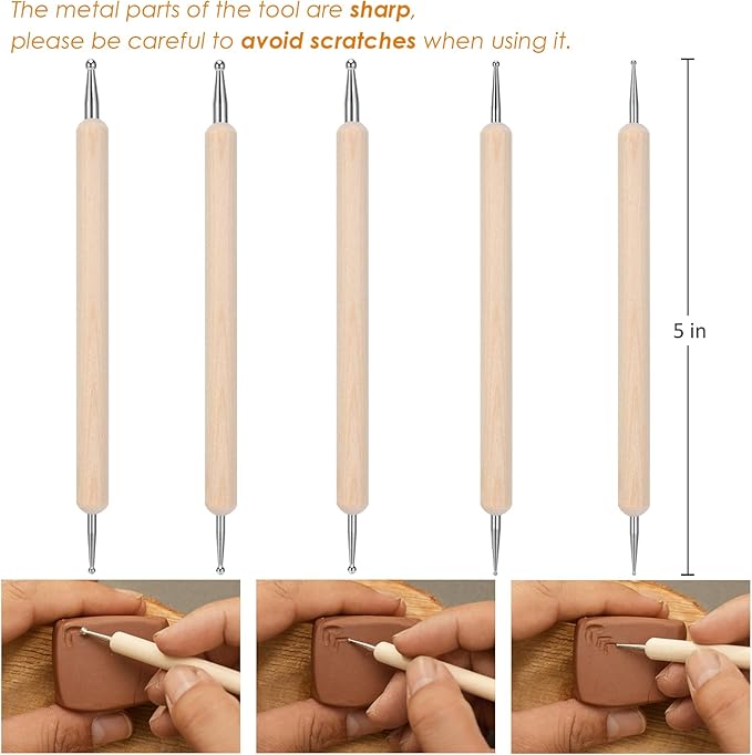 Blisstime Clay Tools Kit, 28pcs Air Dry Clay Tools for Pottery Polymer Clay Sculpting Tool Kit