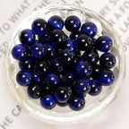 NCB 200pcs 6mm Sapphire Tiger's Eye Loose Beads for Jewelry Making, Natural Semi Precious Beads Round Smooth Gemstones Spacer Beads Charms for Necklaces Bracelets (Sapphire Tiger's Eye, 6mm 200Beads)