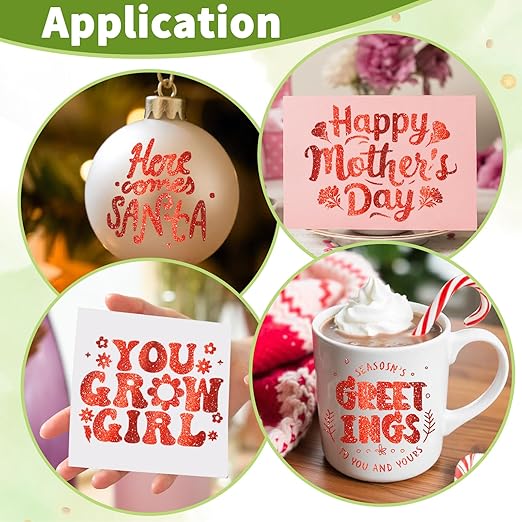 TECKWRAP Glitter Vinyl Shimmer Adhesive Craft Vinyl, 1ft x 5ft Roll - Permanent Glitter Vinyl for Craft Cutting Machines - Ideal for Scrap-Booking, Decals, DIY Projects, Home Decor, Red