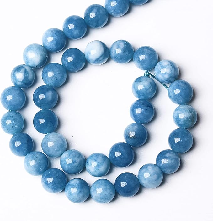 4MM 86PCS Blue Aquamarine Jade Loose Beads for Jewelry Making DIY Bracelet