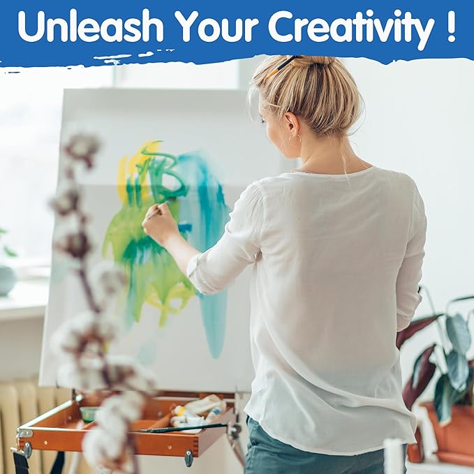 FIXSMITH Stretched White Blank Canvas - 18x24 Inch, 4 Pack,Primed Large Canvas,100% Cotton,5/8 Inch Profile of Super Value Pack for Acrylics,Oils & Other Painting Media