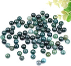 10mm 100pcs Natural Stone Beads Green Moss Agate Round Genuine Stone Beading Loose Gemstone Hole Size 1mm DIY Charm Smooth Beads for Bracelet Necklace Earrings (Green Moss Agate 10mm)