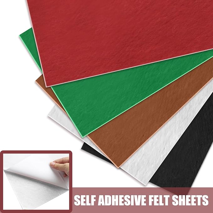 10 Pack Self Adhesive Felt Sheets - White Felt Fabric with Adhesive Backing - Peel and Stick Felt Sheet for Arts Crafts DIY and Decorations - A4 Size(8" x 12")